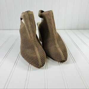 Marc Fisher Tan Suede Perforated Open Bootie Sz 11